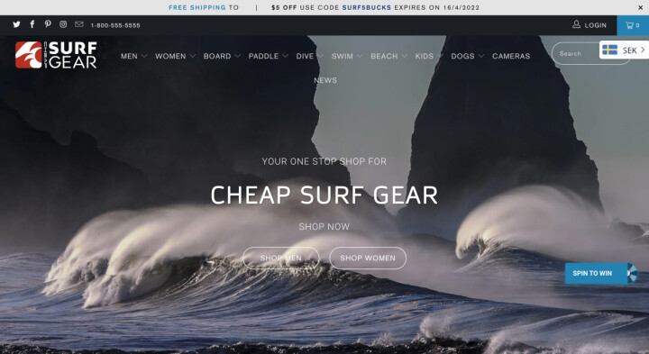 Surfshopen går under namnet cheapsurfgear.com. Det är där som Kamera & Bild till slut hittar kopplingen till vem som ligger bakom bluffen.