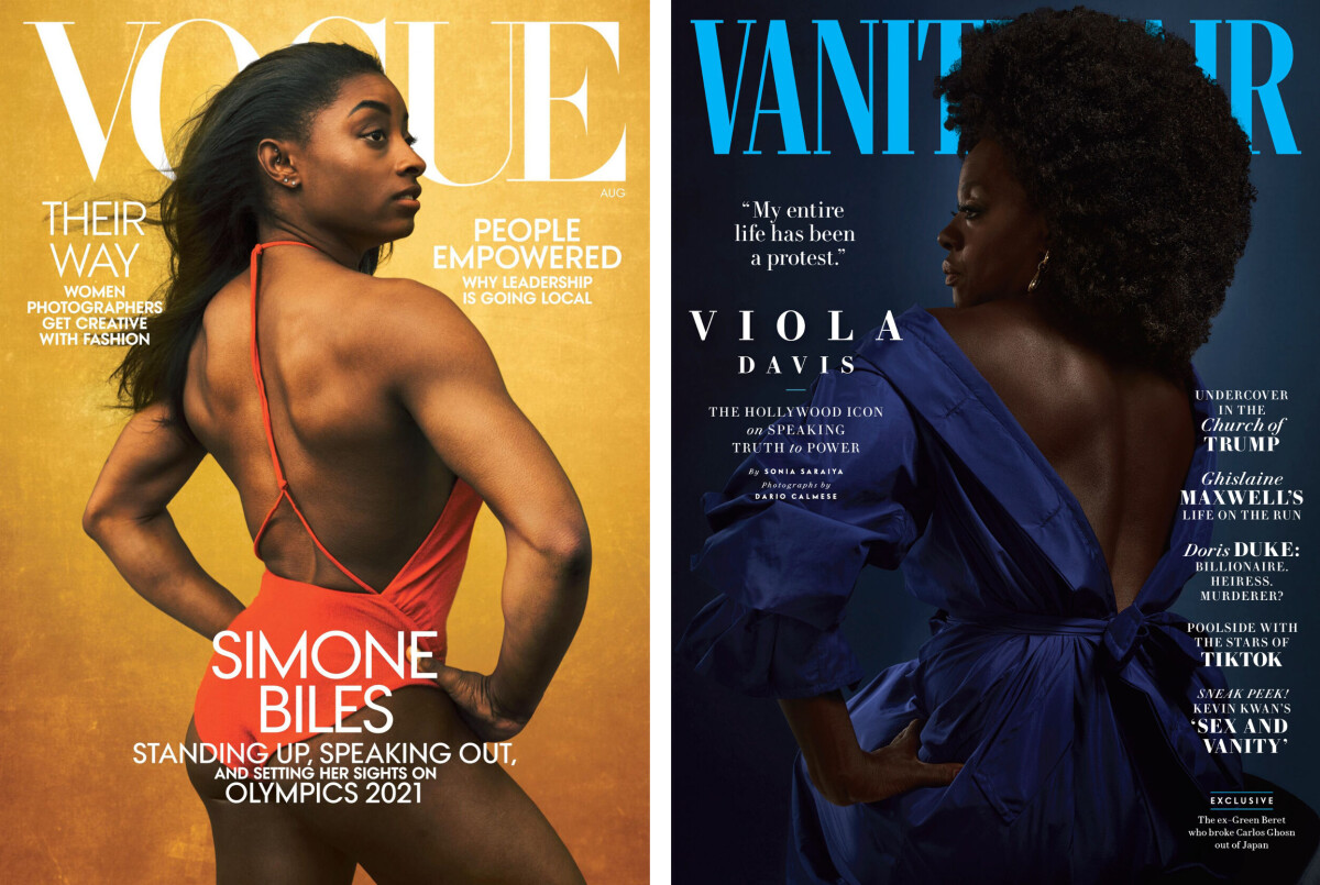 Omslagen till de senaste utgåvorna av Vogue och Vanity Fair.