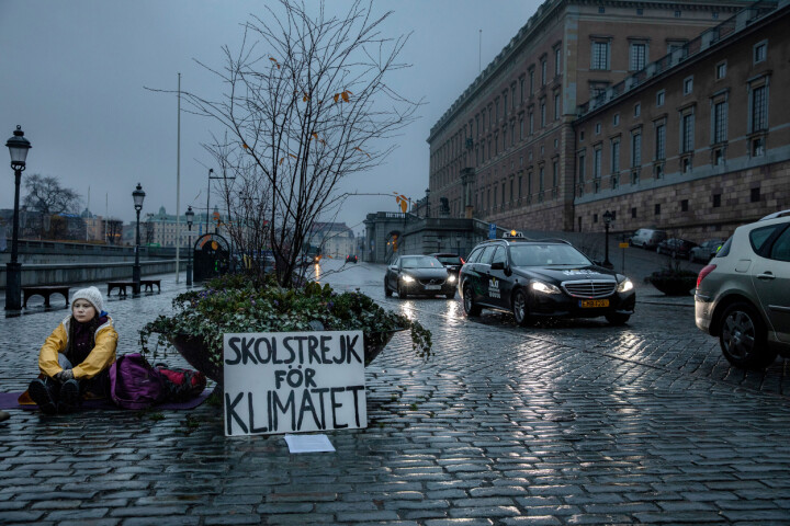 Roger har följt Greta Thunberg sedan hösten 2018, då hon till en början satt ensam på Mynttorget i Stockholm. Men bara några månader senare hade hon inspirerat miljoner ungdomar världen över att delta i hennes protest. Foto: Roger Turesson