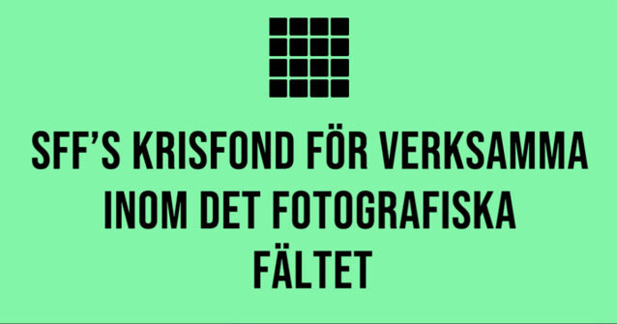 SFF startar en krisfond för fotografer