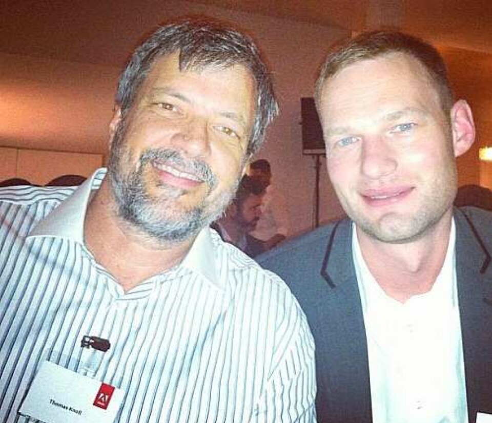 Photoshops skapare Thomas Knoll tillsammans med Kamera & Bilds chefredaktör Calle Rosenqvist.