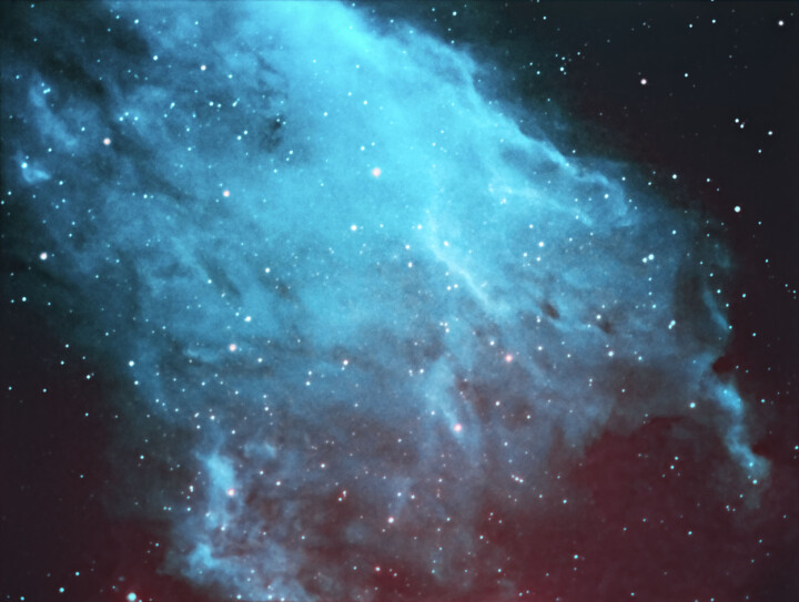 California-nebulosan, tagen med Celestron 9.25u201d SCT, Atik 383L. 2 timmars exponering med H-alpha & SII filter.