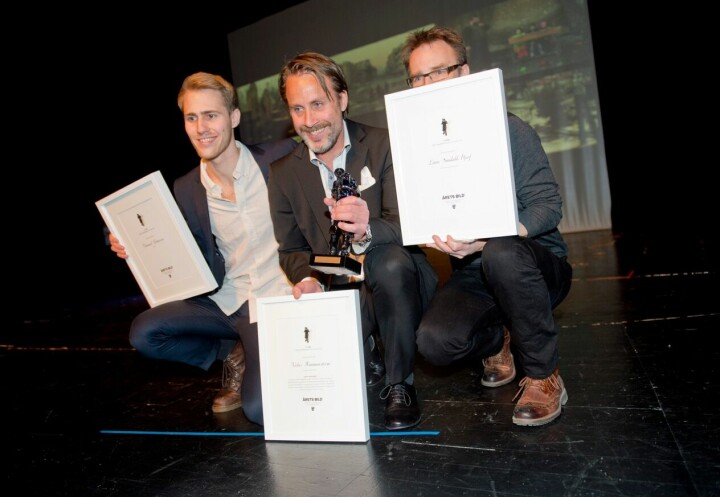 Vinnarna i Årets Bildreportage Utland 2014. Från vänster: Natanael Johansson och Niclas Hammarström. Foto: Sara Strandlund