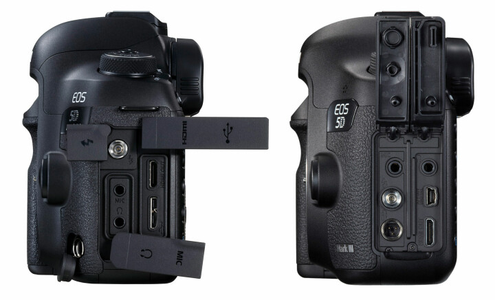 Till vänster syns nya Canon 5D Mark IV, till höger föregångaren Canon 5D Mark III.
