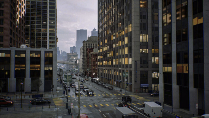 Stillbild från 'The Matrix Awakens' speldemo.