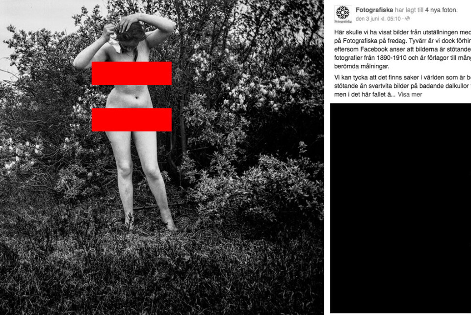 Facebook stängde Fotografiskas konto – för mycket naket