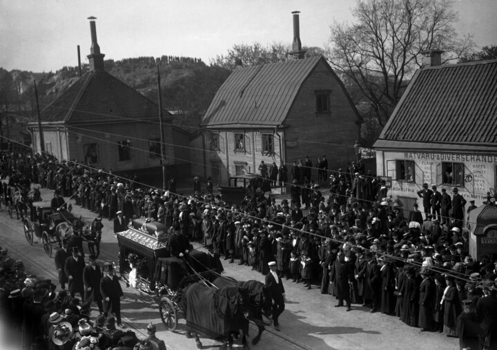 August Strindbergs begravning, år 1912.