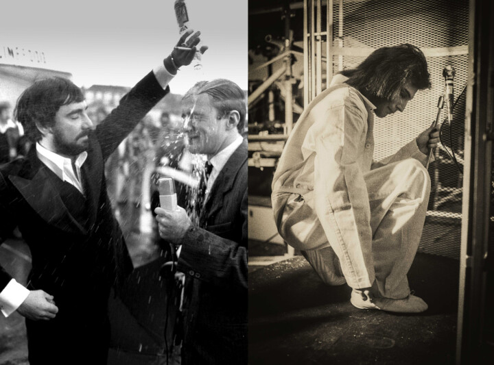 Till vänster: Rockmusiker kan vara stökiga, något som Danny fått erfara några gånger. Till höger: Freddie Mercury under scenen strax innan han ska hissas upp och börja sjunga.