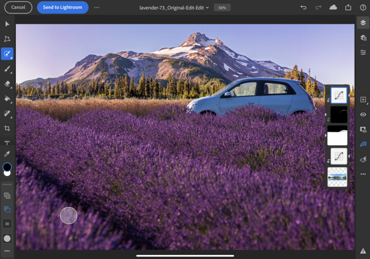 Ipad-versionen av Photoshop kan nu skicka bilder till Lightroom.