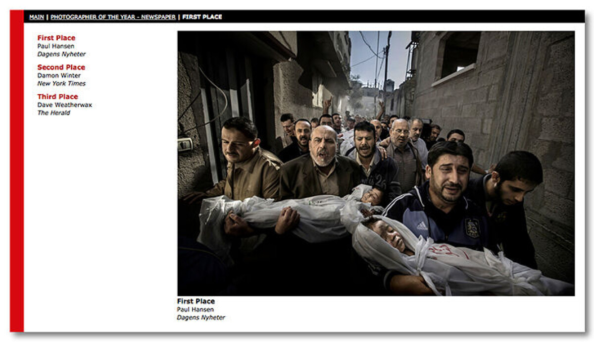 Paul Hansen är för andra gången utnämnd till årets fotograf i fototävlingen Pictures of the year international.