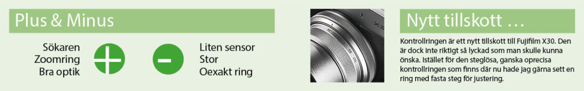 Fujifilm X30: Med bättre kontroll