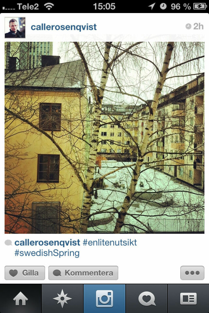 Under hussymbolen hittar du ditt och dina vänners bildflöde på Instagram. Foto: Calle Rosenqvist