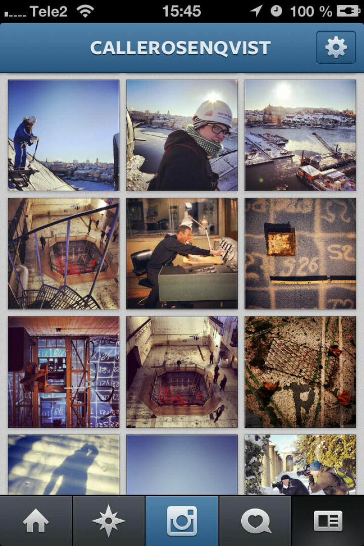 Under din egna flik ser du ditt eget bildflöde på Instagram. Foto: Calle Rosenqvist