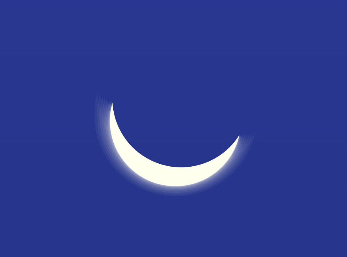Beroende på var du befinner dig i Sverige så förmörkas solen mellan 80-90 procent. Bilden visar hur förmörkelsens maximum upplevs.