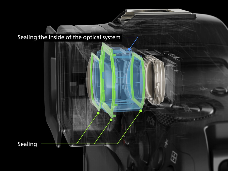Ett slutet system för insidan av sökarens optik ger en 'anti-fog'-funktion.
