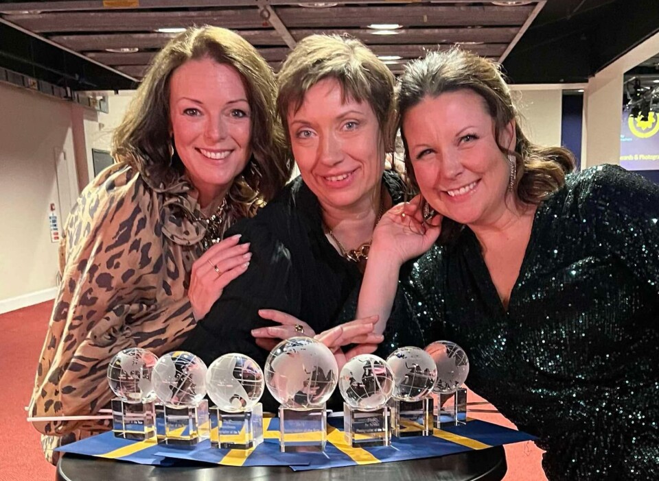De svenska prisvinnarna Therese Asplund (Avesta), Laila Villebeck (Linköping) och Hanna Neret (Solna, Stockholm).