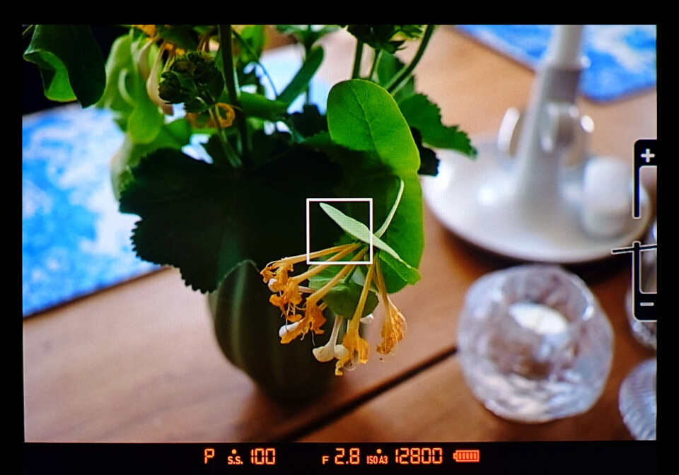 Lite mer retro i sökaren hos Fujifilm X-E5.