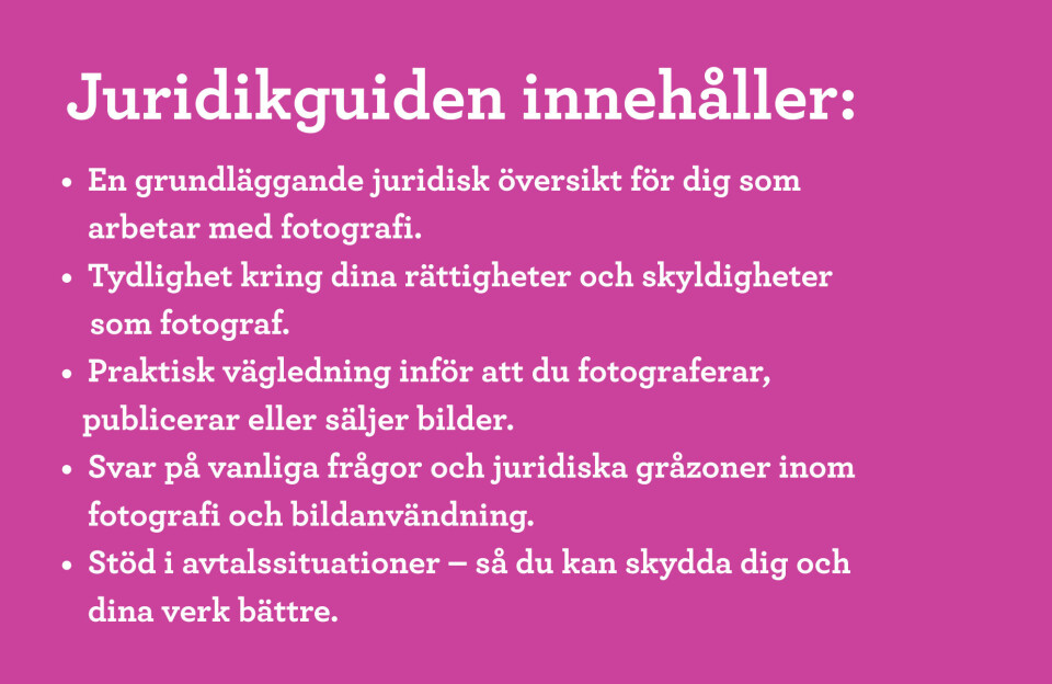 Så säger lagen om fotografering: SFF lanserar ny juridikguide